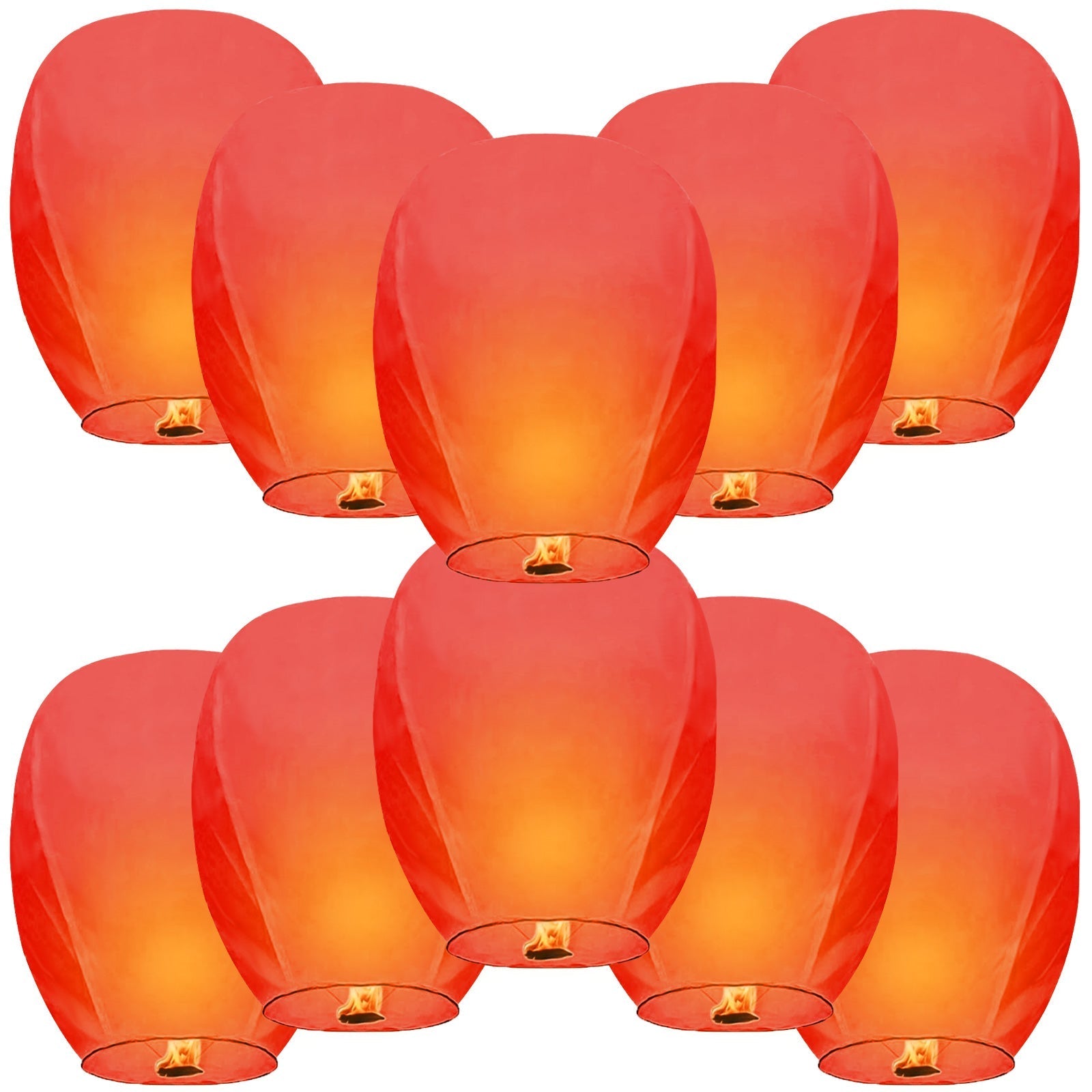 Nuluphu 20-Pack Chinese Memorial Sky Lanterns (Red)