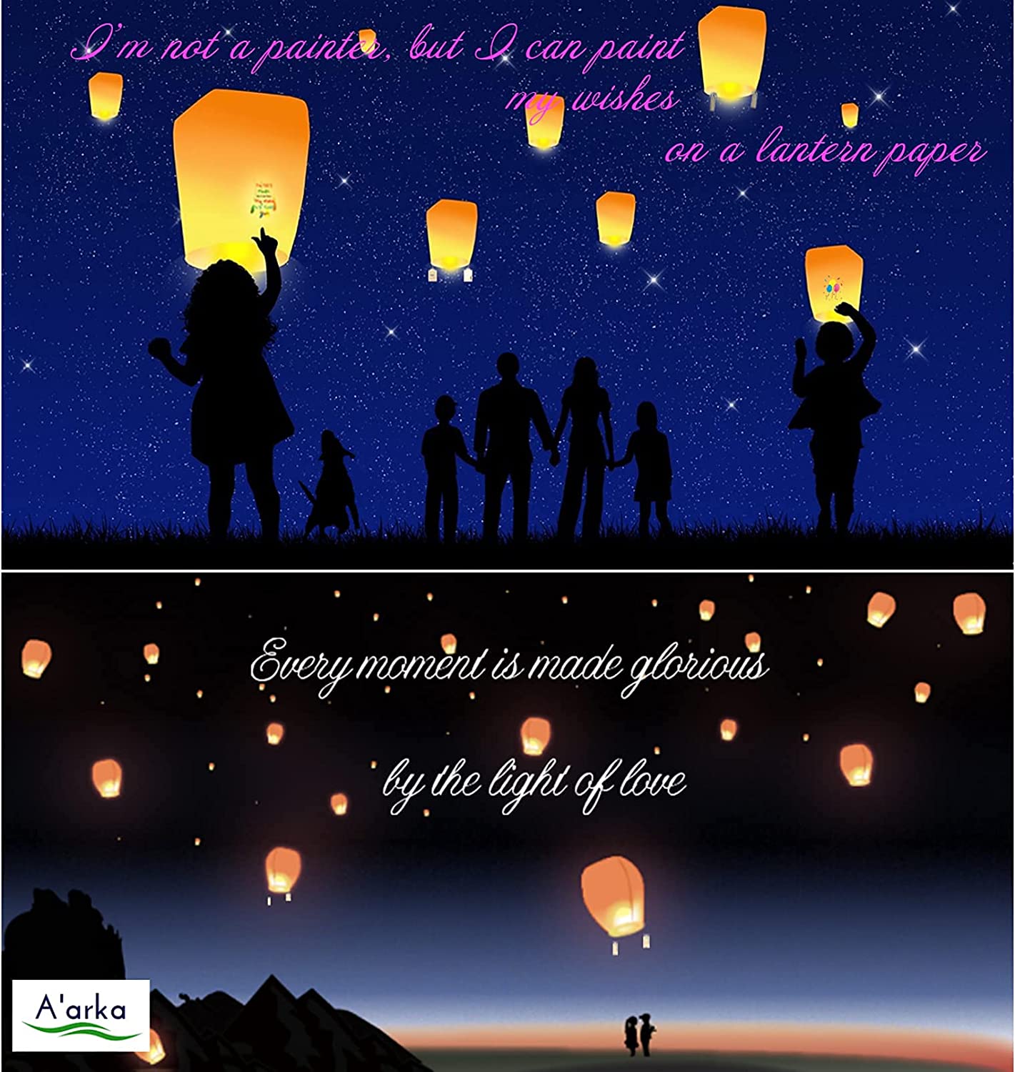 Nuluphu 20-Pack Chinese Memorial Sky Lanterns(multicolor)