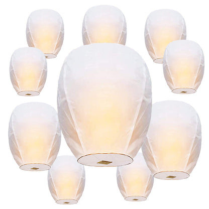 Nuluphu 10-Pack Wish Lanterns for Weddings & Memorial Events