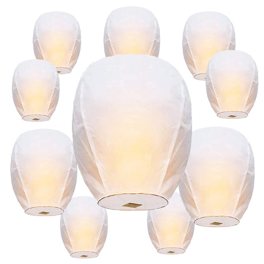 Nuluphu 10-Pack Wish Lanterns for Weddings & Memorial Events