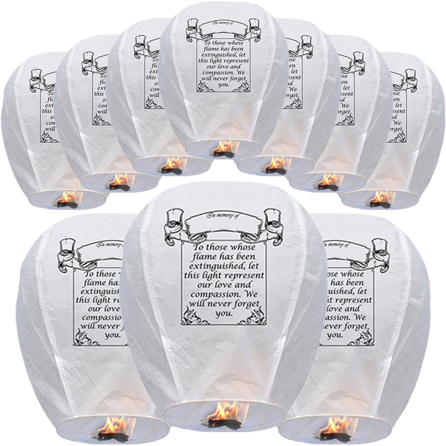 Nuluphu 10-Pack Chinese Memorial Sky Lanterns