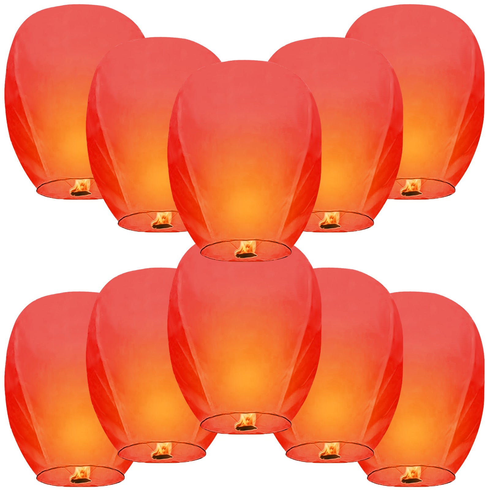 Nuluphu 10-Pack Chinese Memorial Sky Lanterns