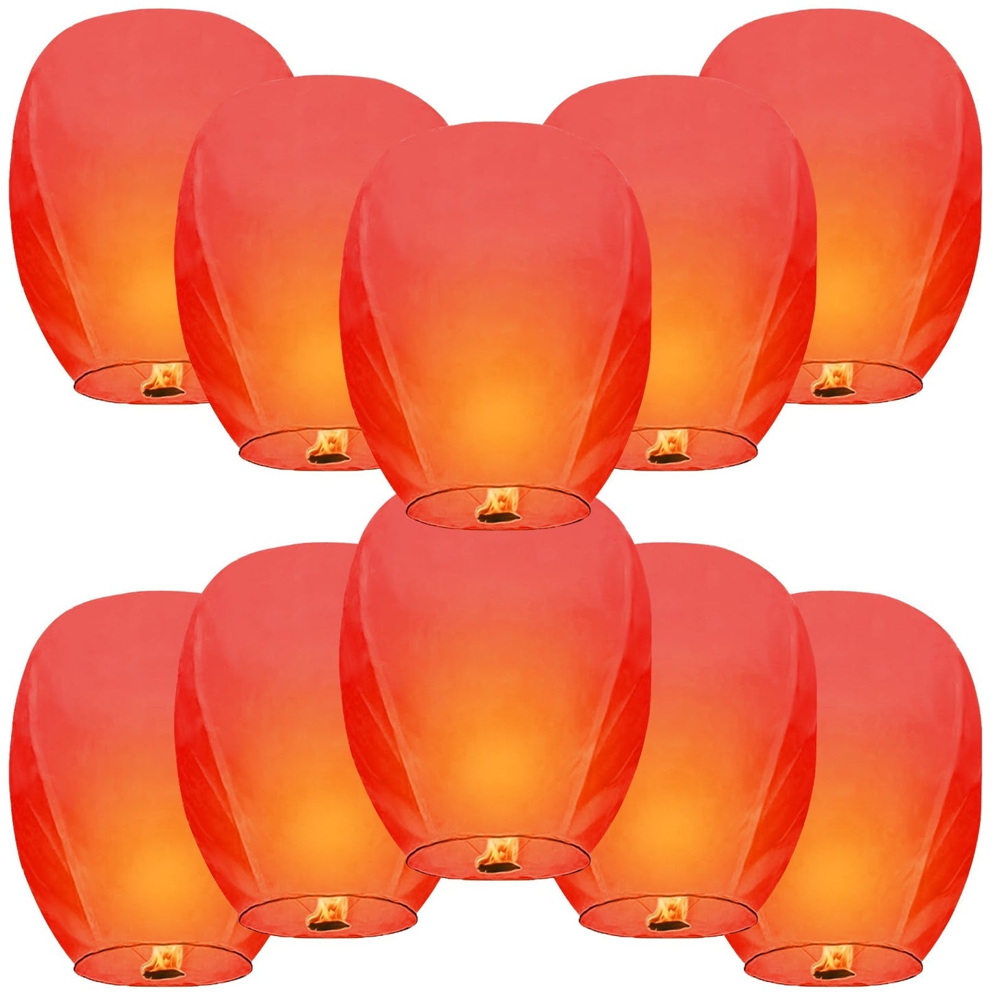 Nuluphu 20-Pack Chinese Memorial Sky Lanterns (Red)
