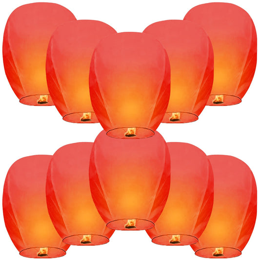 Nuluphu 20-Pack Wish Lanterns for Weddings & Memorial Events – Red