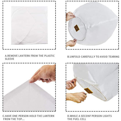 Nuluphu 20-Pack Wish Lanterns for Weddings & Memorial Events – Multicolor