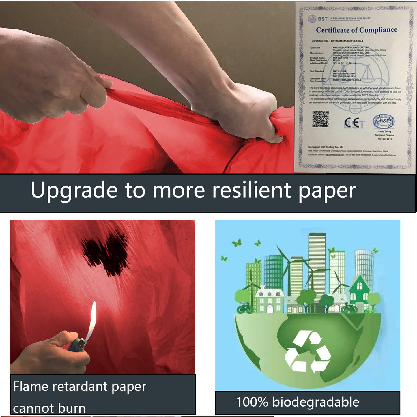 Nuluphu 20-Pack Chinese Memorial Sky Lanterns (Red)