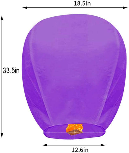 Nuluphu 10-Pack Wish Lanterns for Weddings & Memorial Events – Multicolor