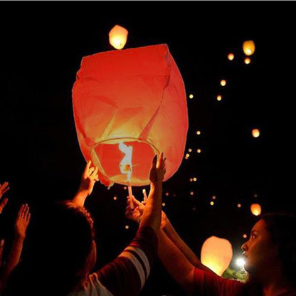 Nuluphu 20-Pack Wish Lanterns for Weddings & Memorial Events – Red