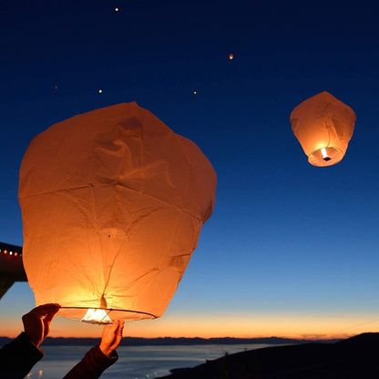 Nuluphu 10-Pack Wish Lanterns for Weddings & Memorial Events – Multicolor