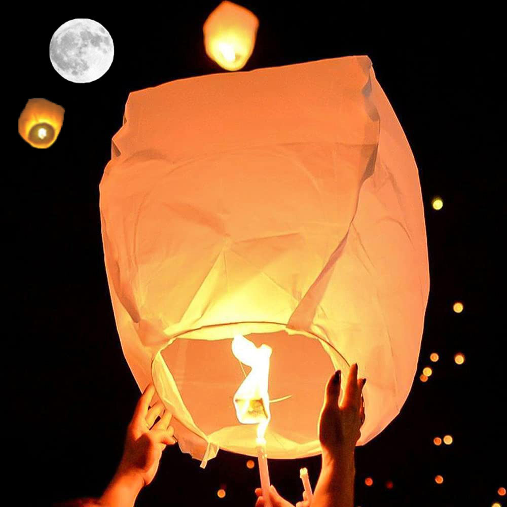 Nuluphu 10-Pack Chinese Memorial Sky Lanterns