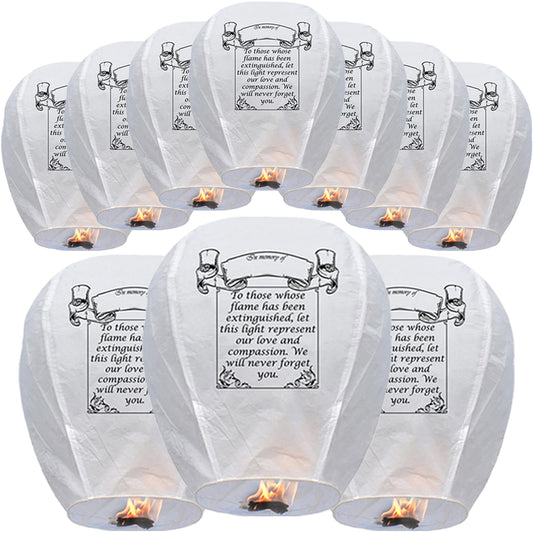 Nuluphu 10-Pack Wish Lanterns for Weddings & Memorial Events